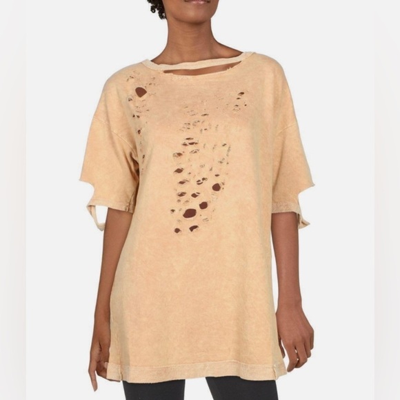 Anthropologie Tops - Anthropologie Maronie Cut Out  Oversized Pullover Top / Brown